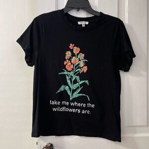 Take Me Where The Wildflowers Are Black Graphic Tee